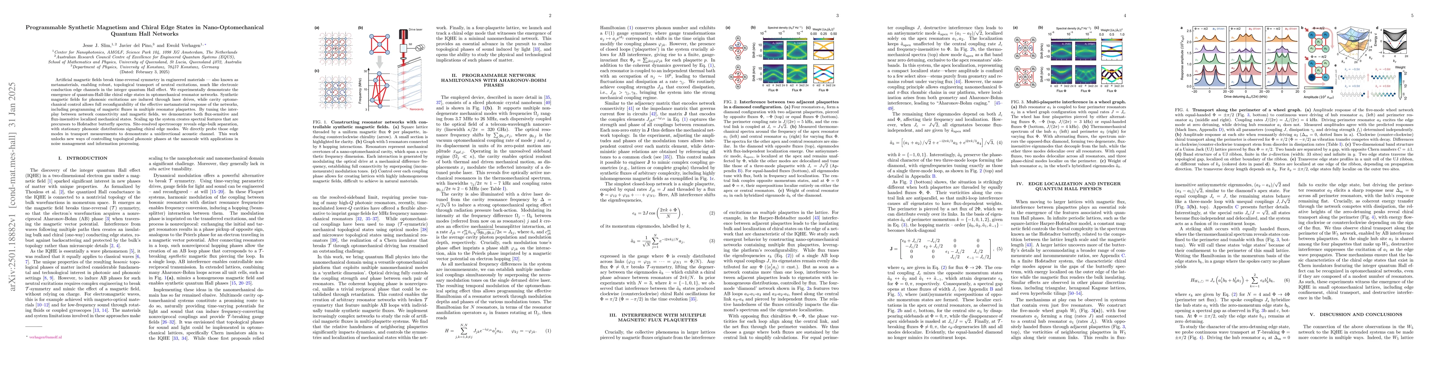 Thumbnail for Programmable Synthetic Magnetism and Chiral Edge States in
  Nano-Optomechanical Quantum Hall Networks
