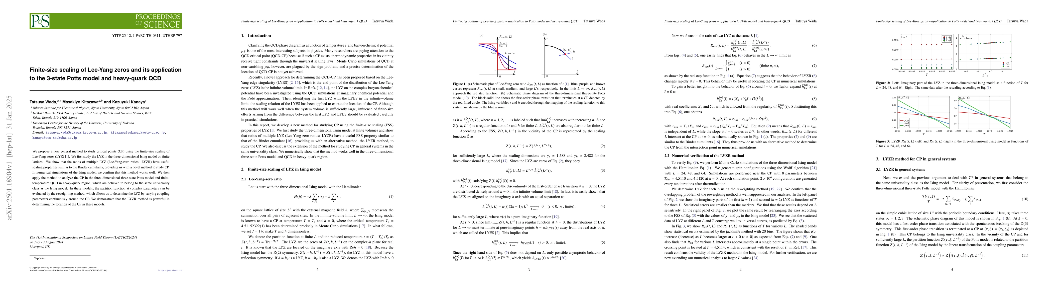 Thumbnail for Finite-size scaling of Lee-Yang zeros and its application to the 3-state
  Potts model and heavy-quark QCD