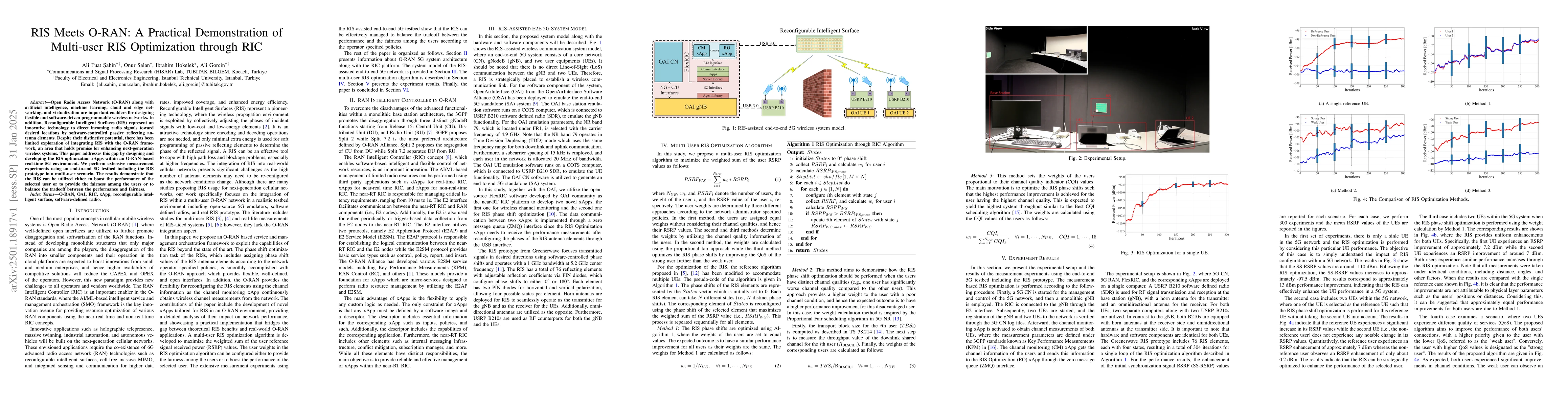 Thumbnail for RIS Meets O-RAN: A Practical Demonstration of Multi-user RIS
  Optimization through RIC