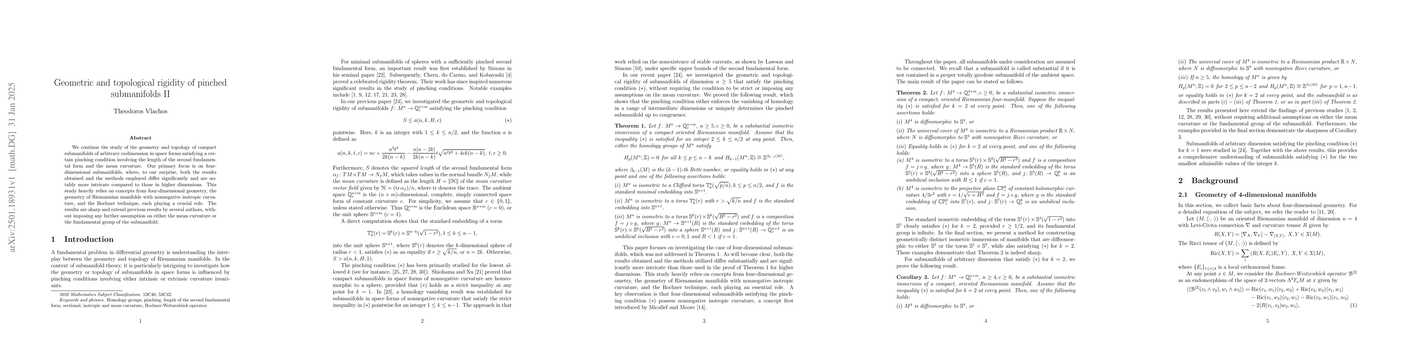 Thumbnail for Geometric and topological rigidity of pinched submanifolds II