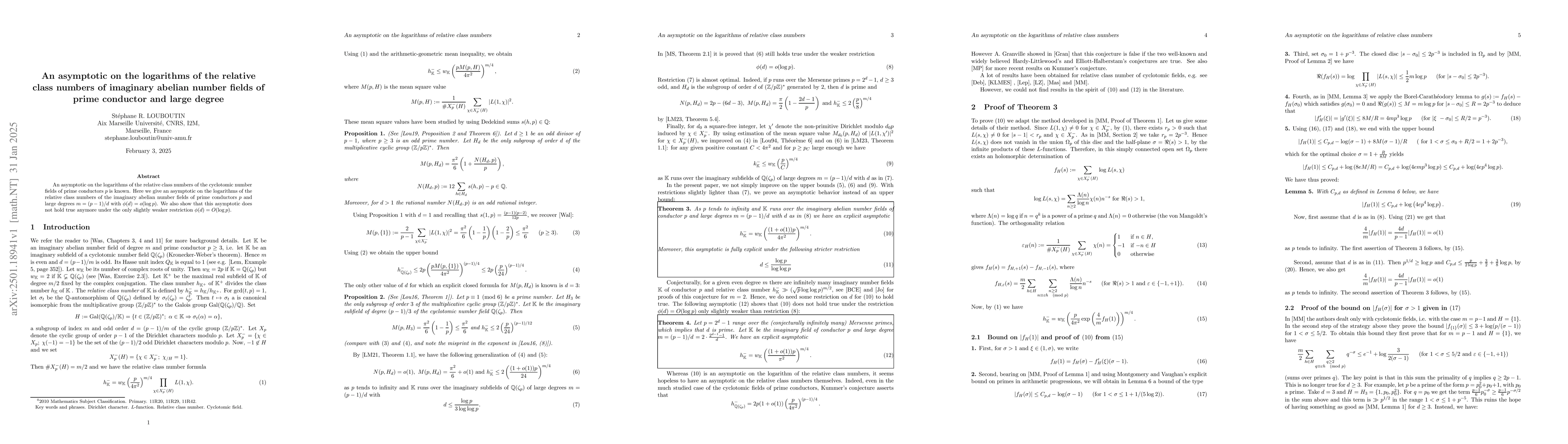 Thumbnail for An asymptotic on the logarithms of the relative class numbers of
  imaginary abelian number fields of prime conductor and large degree
