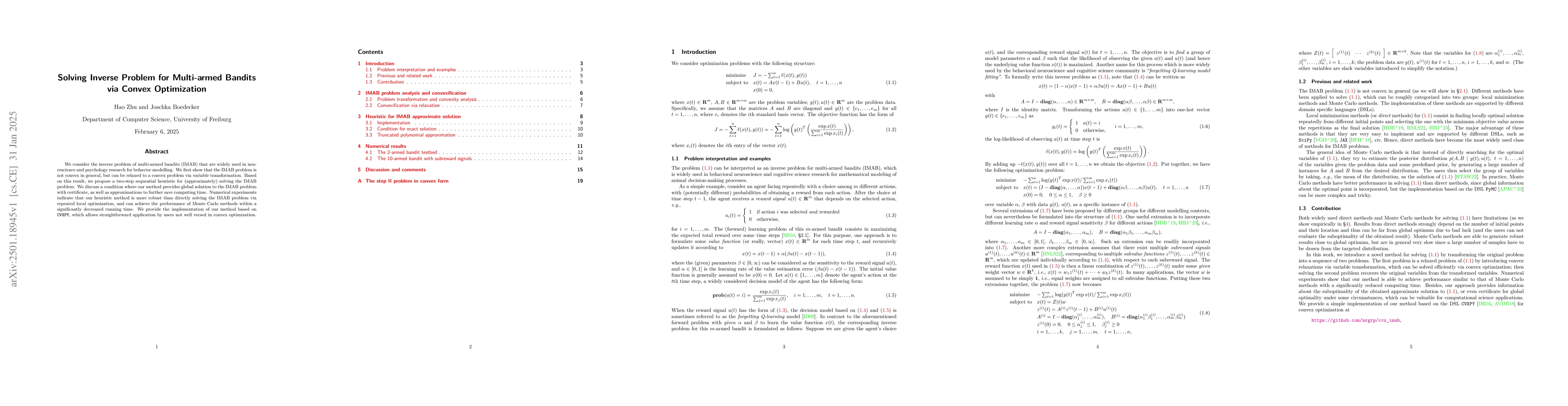 Thumbnail for Solving Inverse Problem for Multi-armed Bandits via Convex Optimization