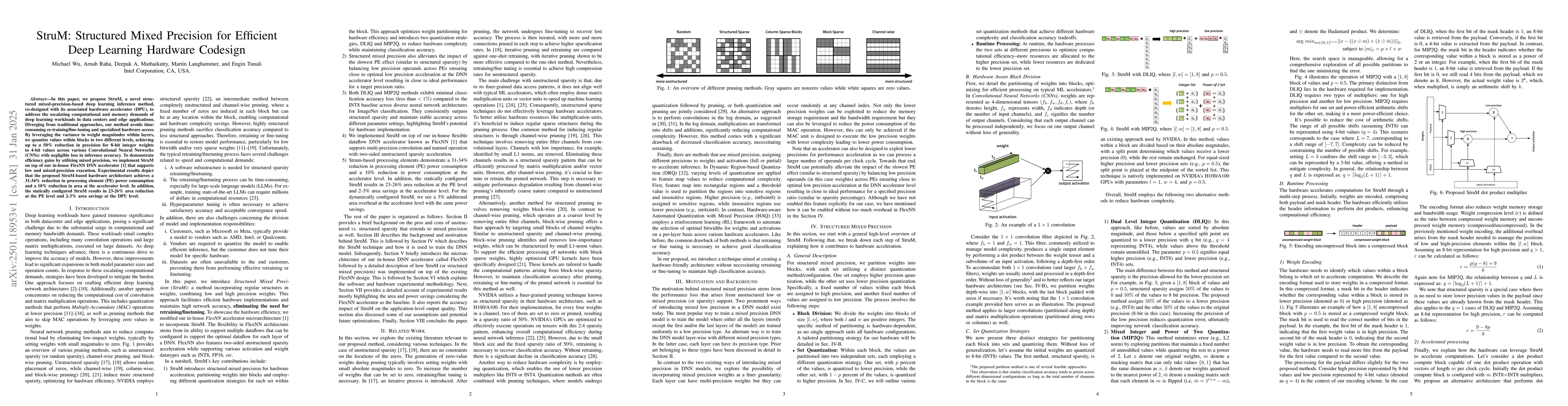 Thumbnail for StruM: Structured Mixed Precision for Efficient Deep Learning Hardware
  Codesign