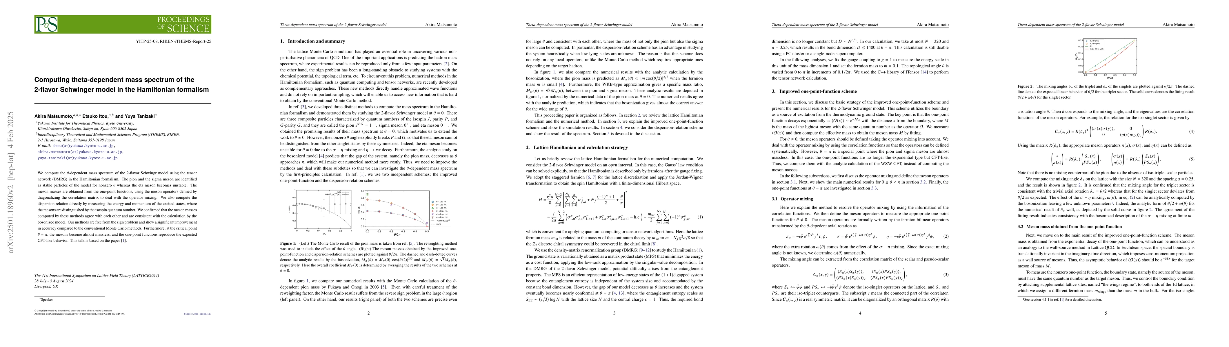 Thumbnail for Computing theta-dependent mass spectrum of the 2-flavor Schwinger model
  in the Hamiltonian formalism
