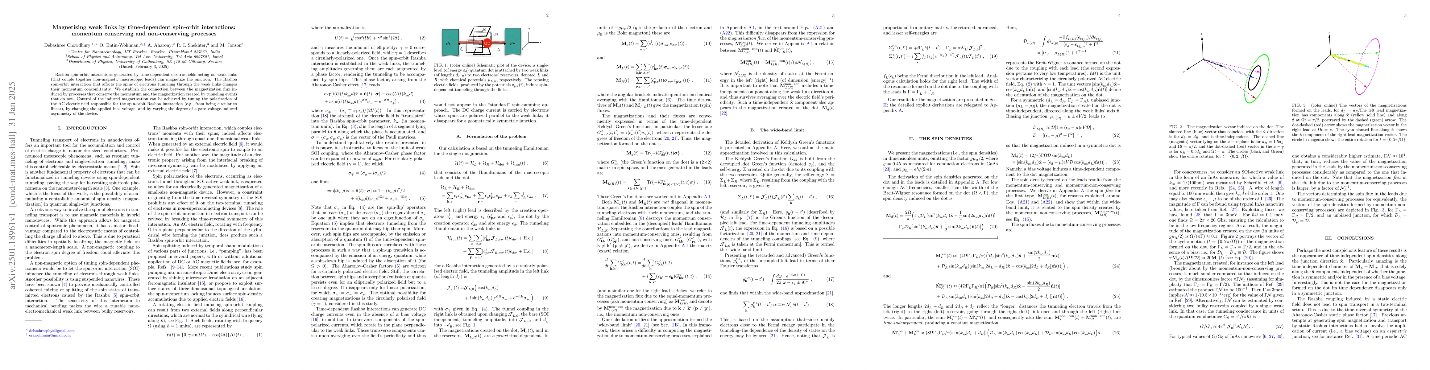 Thumbnail for Magnetizing weak links by time-dependent spin-orbit interactions:
  momentum conserving and non-conserving processes