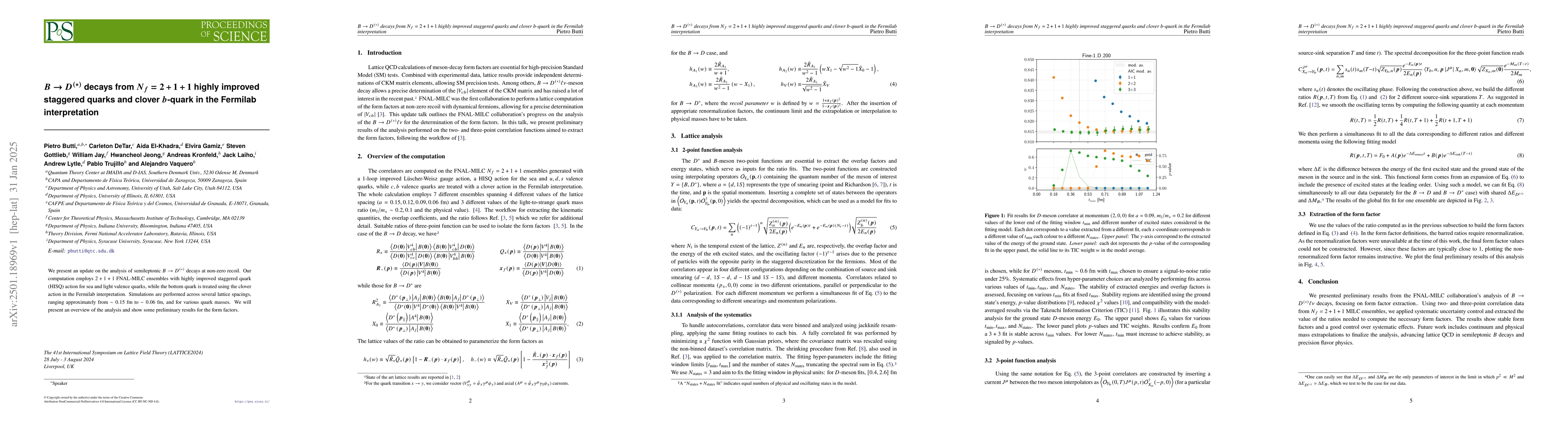 Thumbnail for $B\rightarrow D^{(*)}$ decays from $N_f=2+1+1$ highly improved staggered
  quarks and clover $b$-quark in the Fermilab interpretation