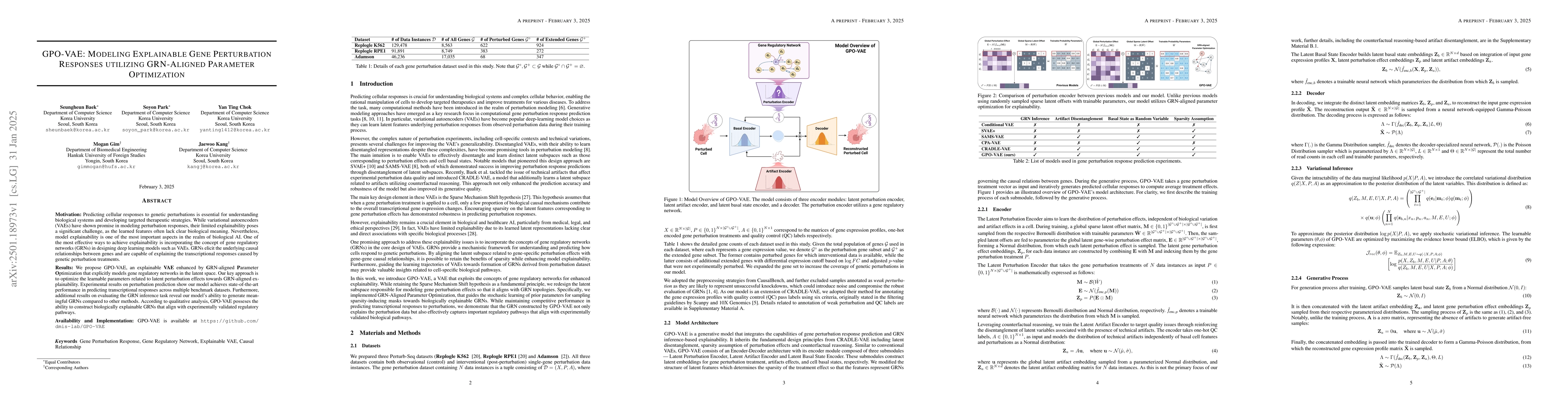 Thumbnail for GPO-VAE: Modeling Explainable Gene Perturbation Responses utilizing
  GRN-Aligned Parameter Optimization