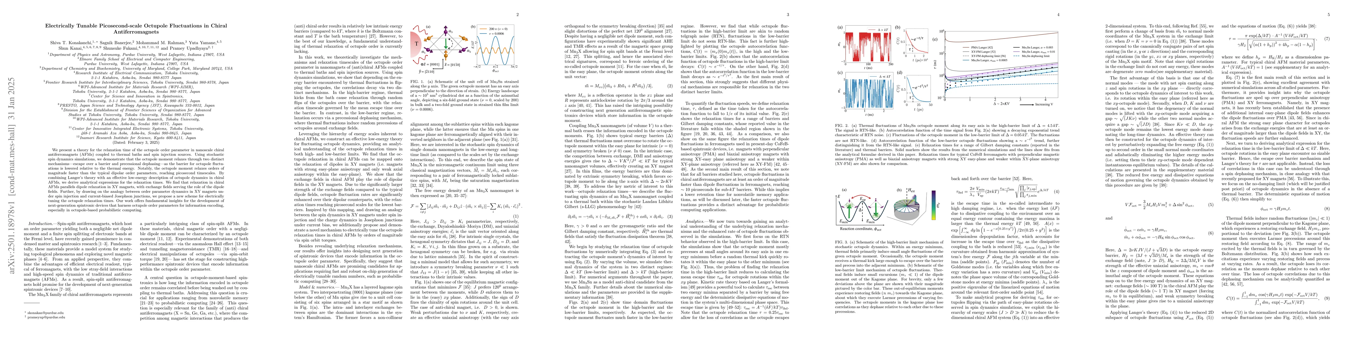 Thumbnail for Electrically Tunable Picosecond-scale Octupole Fluctuations in Chiral
  Antiferromagnets