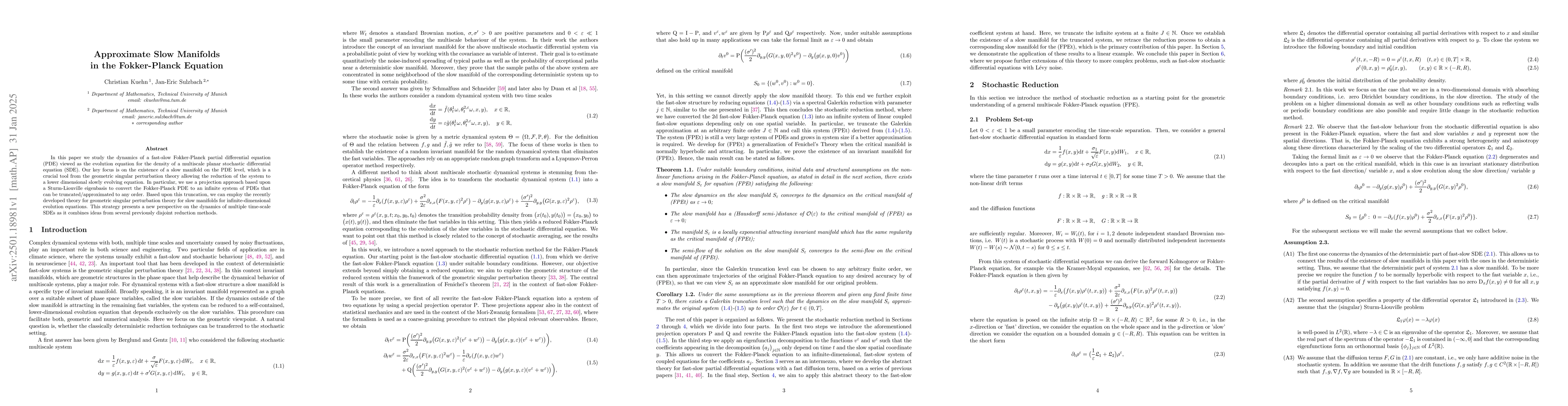 Thumbnail for Approximate Slow Manifolds in the Fokker-Planck Equation