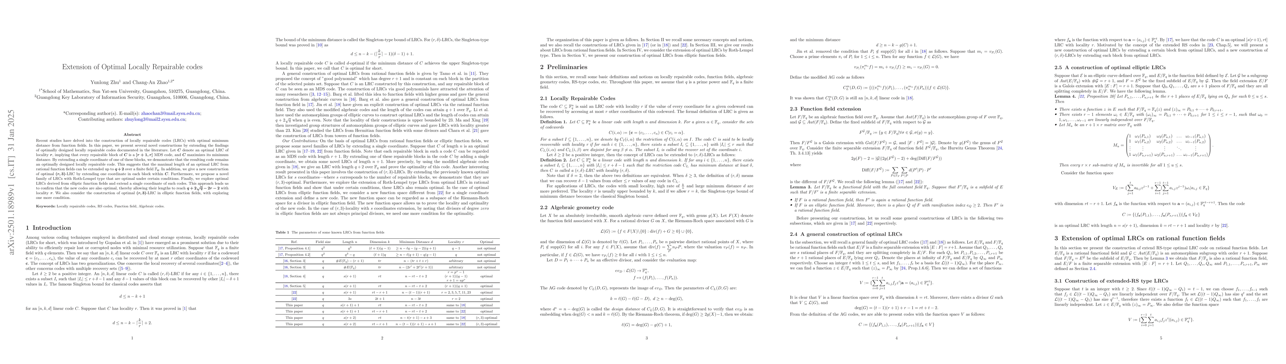 Thumbnail for Extension of Optimal Locally Repairable codes