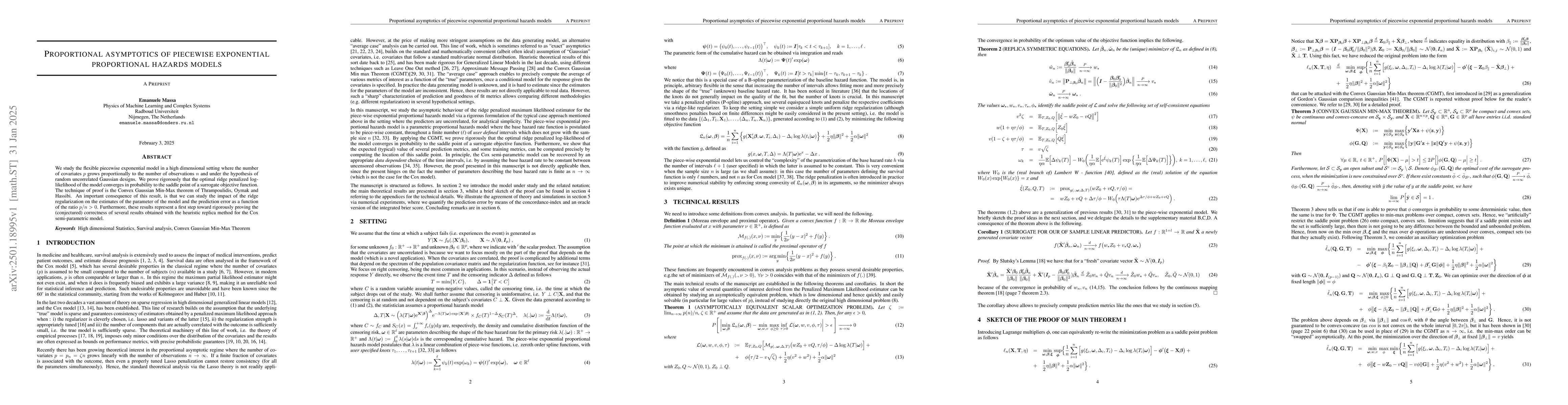 Thumbnail for Proportional asymptotics of piecewise exponential proportional hazards
  models