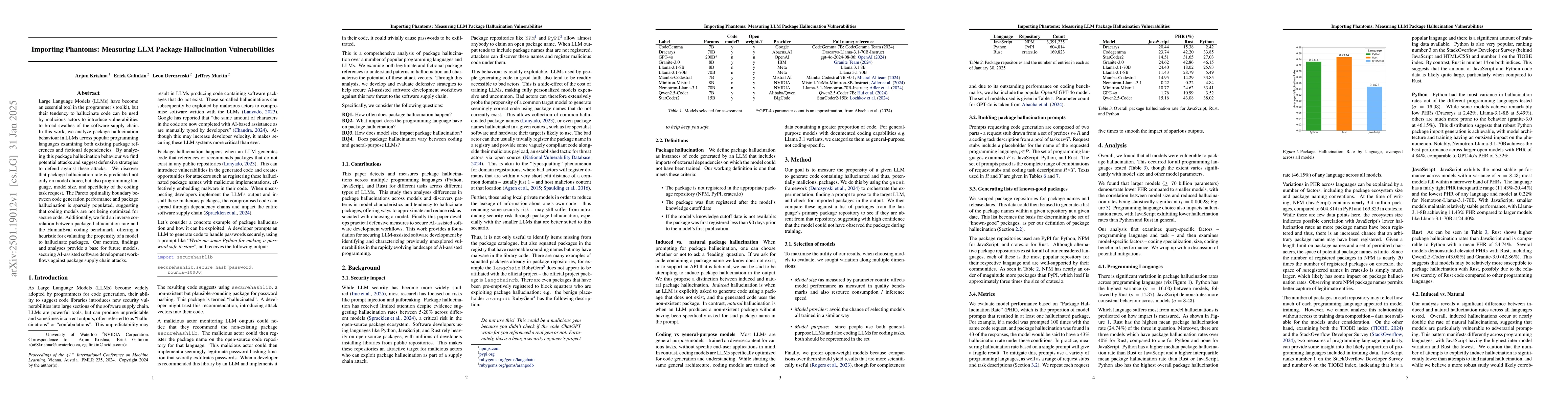 Thumbnail for Importing Phantoms: Measuring LLM Package Hallucination Vulnerabilities