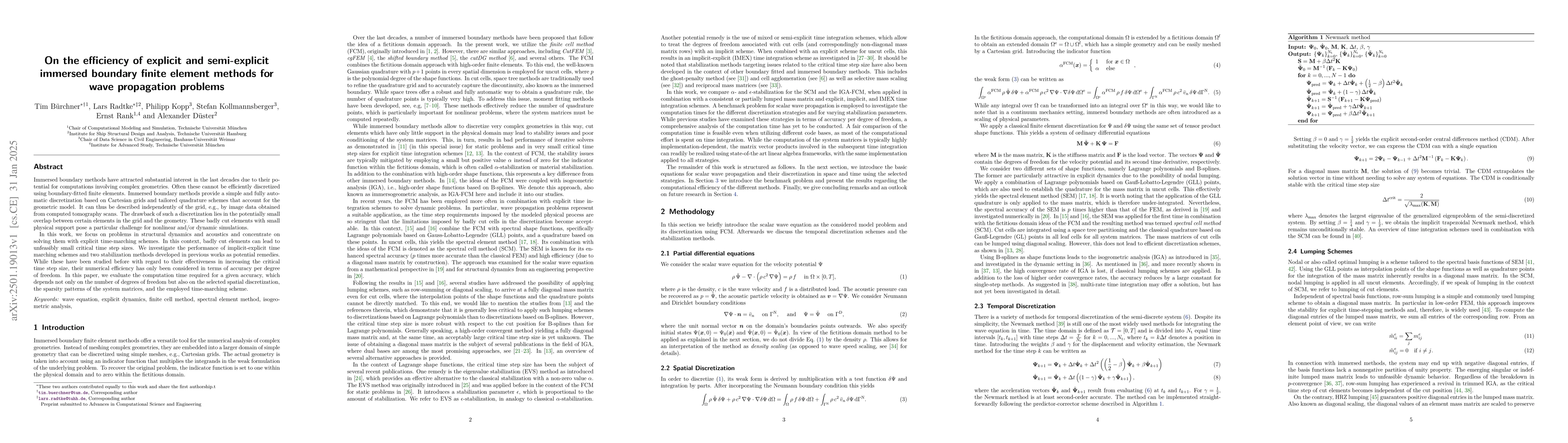 Thumbnail for On the efficiency of explicit and semi-explicit immersed boundary finite
  element methods for wave propagation problems