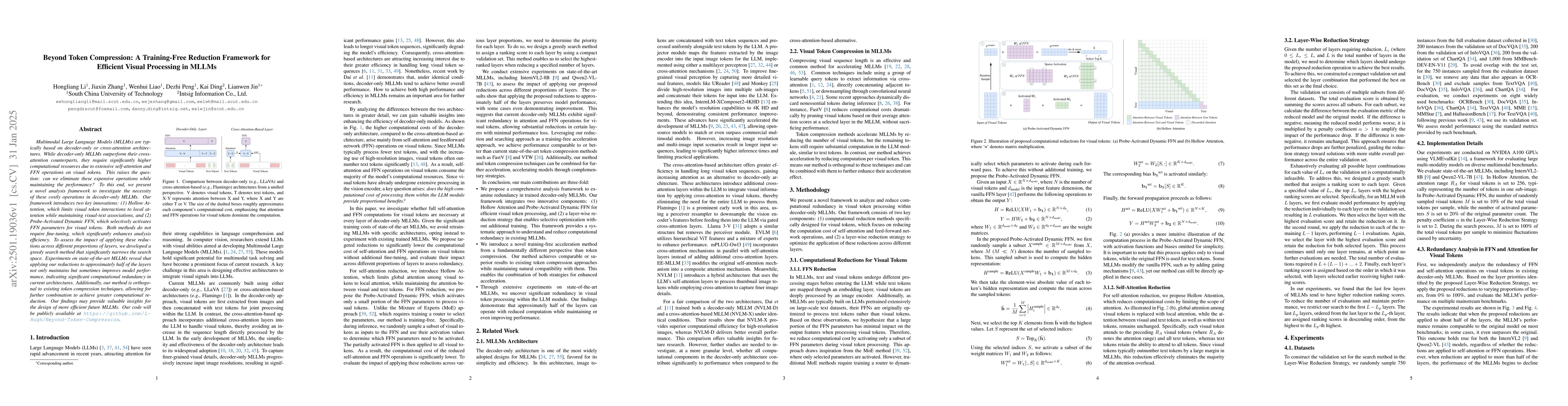 Thumbnail for Beyond Token Compression: A Training-Free Reduction Framework for
  Efficient Visual Processing in MLLMs