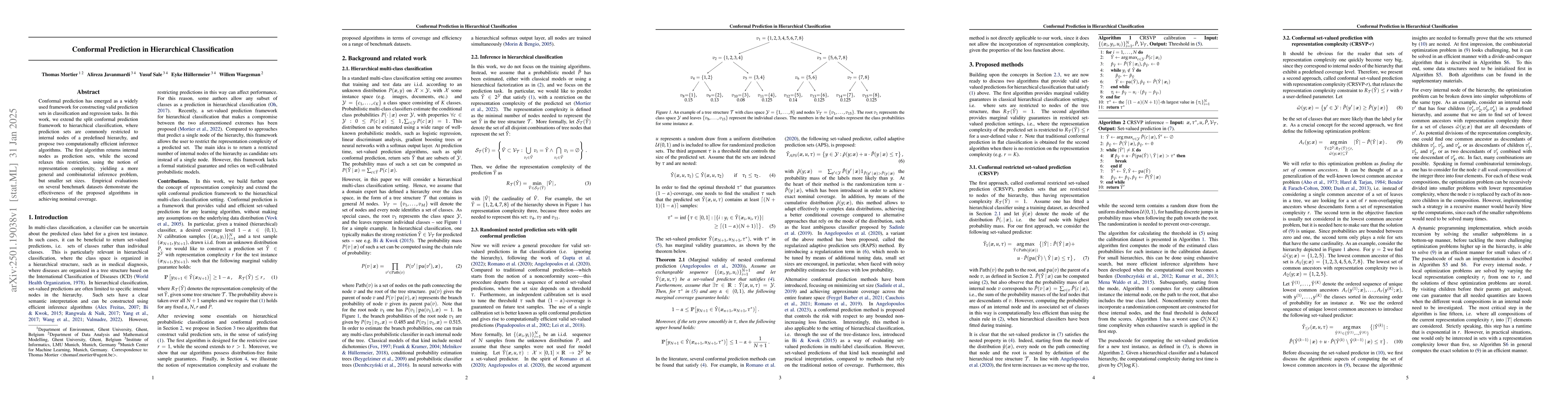 Thumbnail for Conformal Prediction in Hierarchical Classification
