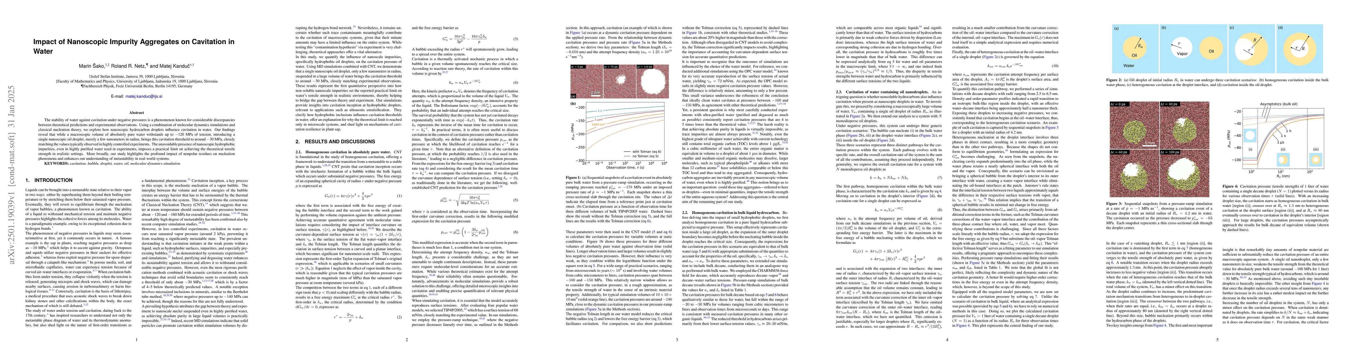 Thumbnail for Impact of Nanoscopic Impurity Aggregates on Cavitation in Water
