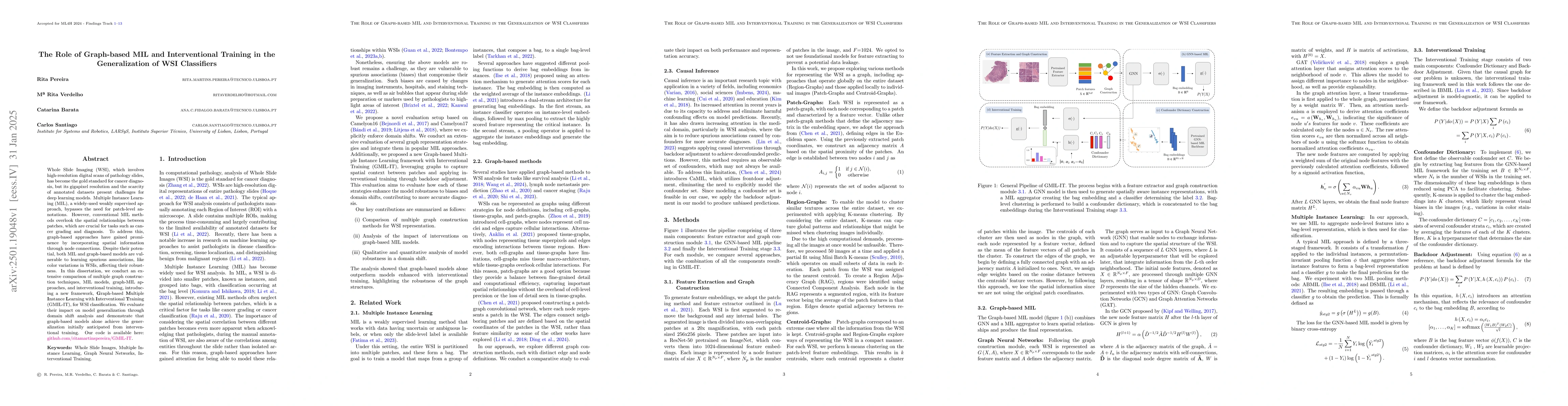 Thumbnail for The Role of Graph-based MIL and Interventional Training in the
  Generalization of WSI Classifiers