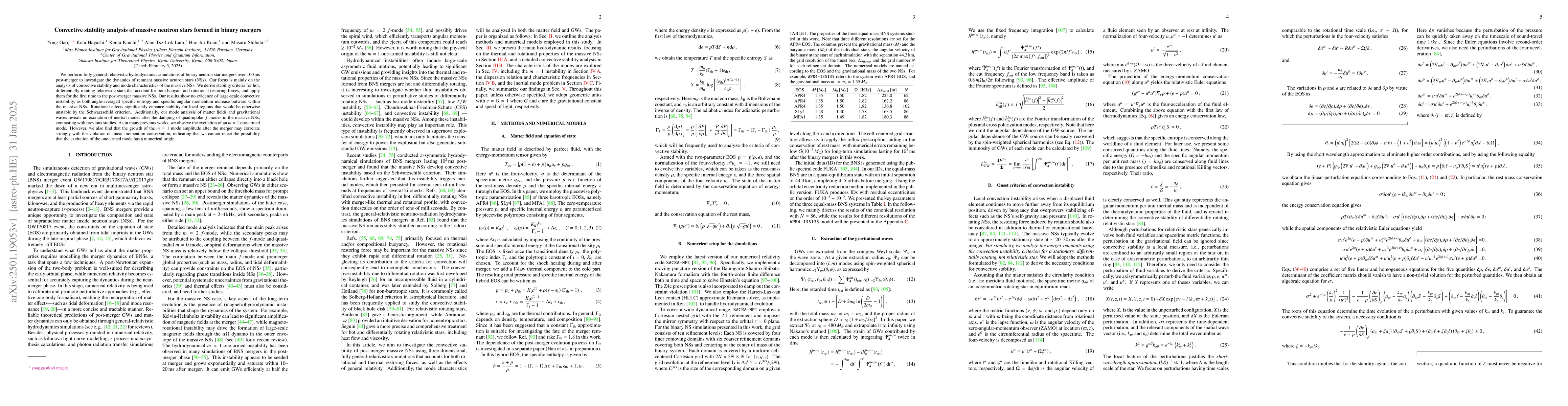 Thumbnail for Convective stability analysis of massive neutron stars formed in binary
  mergers