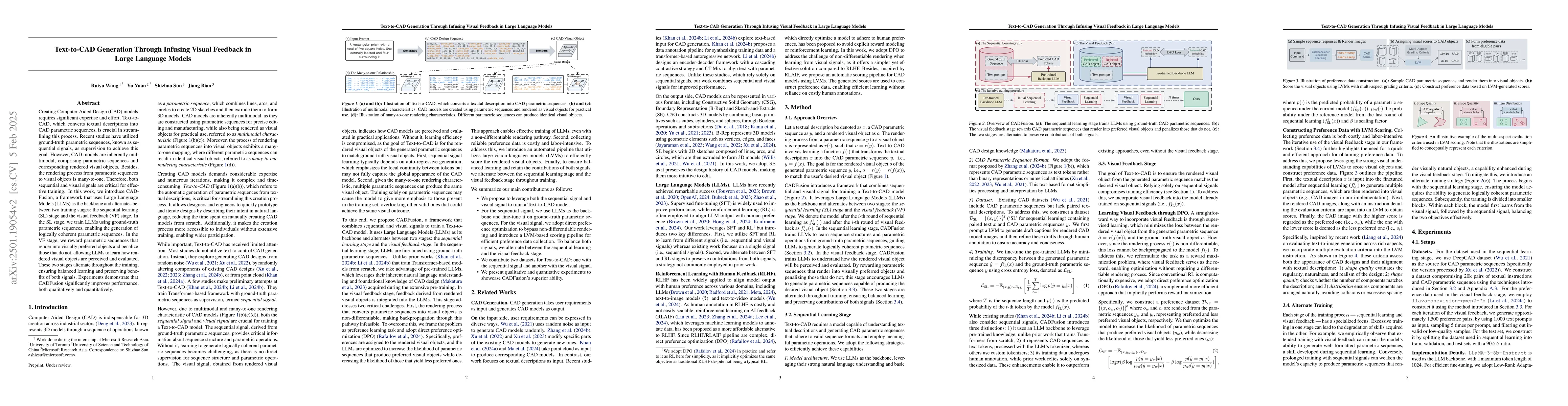 Thumbnail for Text-to-CAD Generation Through Infusing Visual Feedback in Large
  Language Models