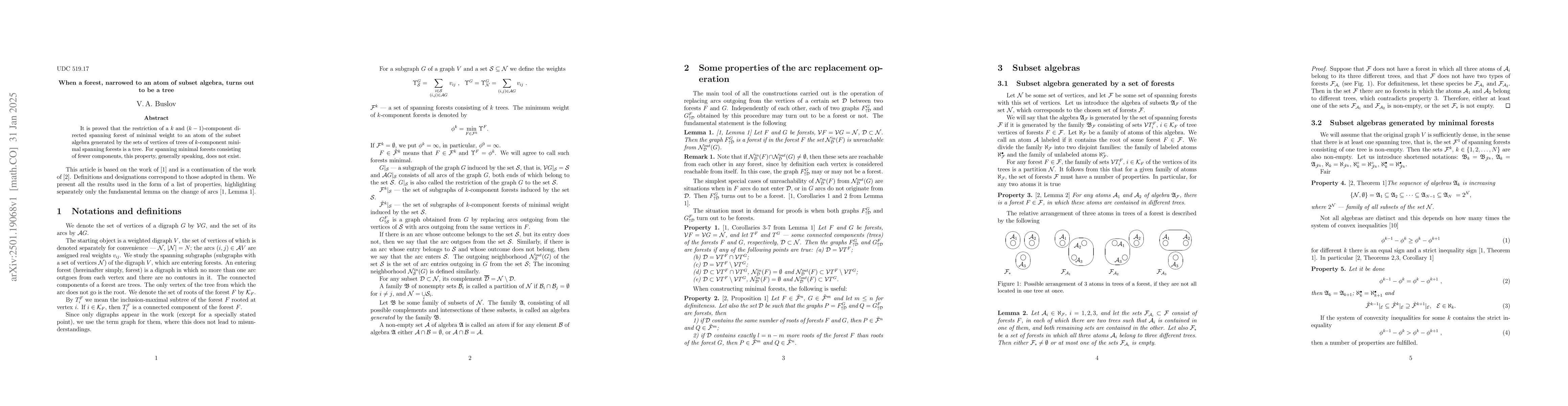 Thumbnail for When a forest, narrowed to an atom of subset algebra, turns out to be a
  tree