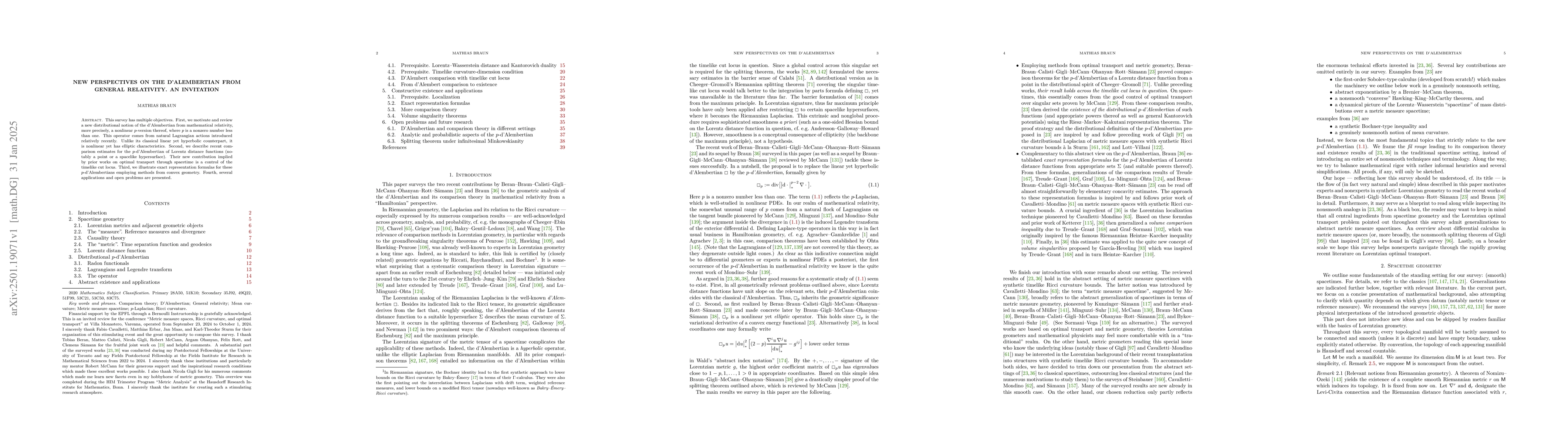 Thumbnail for New perspectives on the d'Alembertian from general relativity. An
  invitation