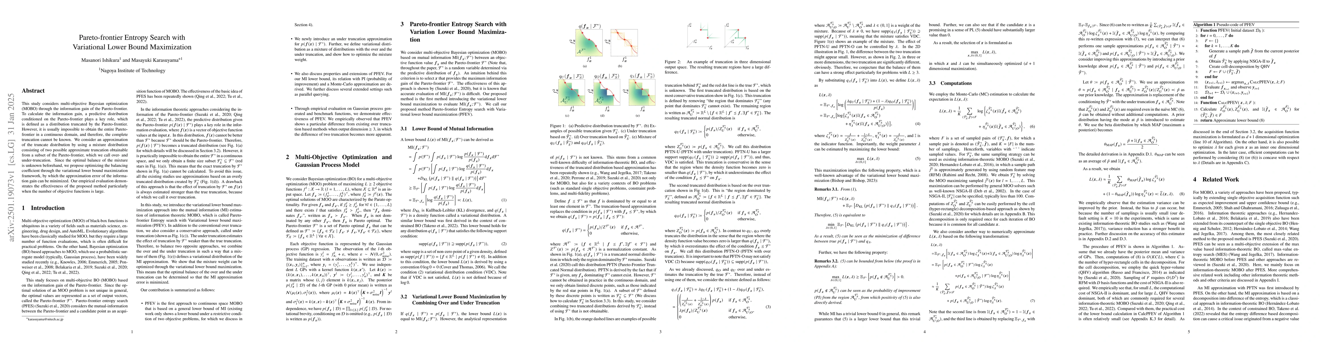 Thumbnail for Pareto-frontier Entropy Search with Variational Lower Bound Maximization
