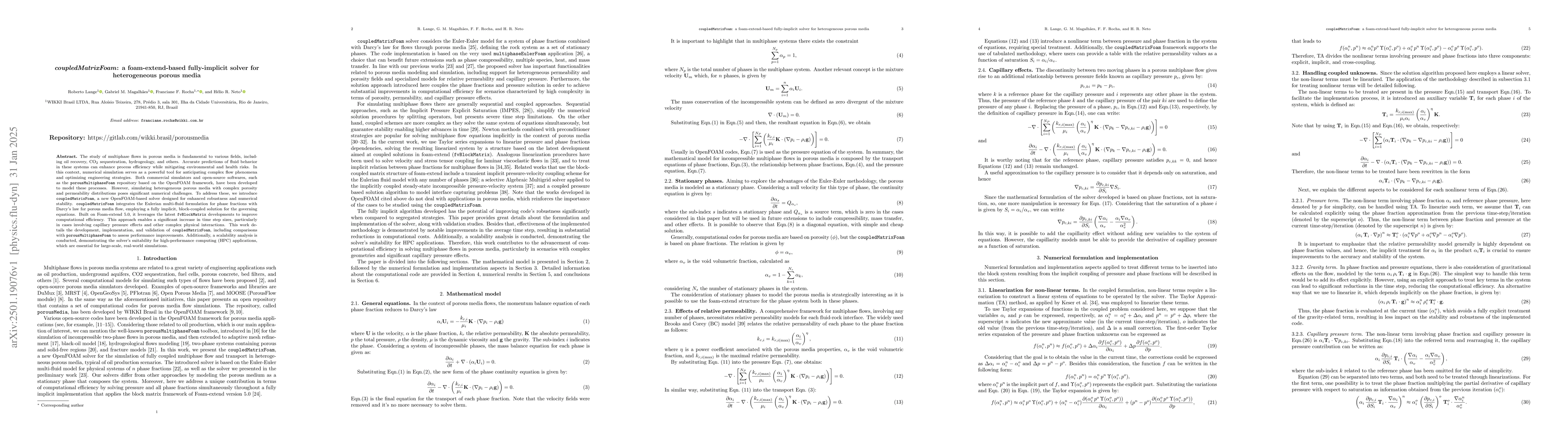Thumbnail for coupledMatrixFoam: a foam-extend-based fully-implicit solver for
  heterogeneous porous media