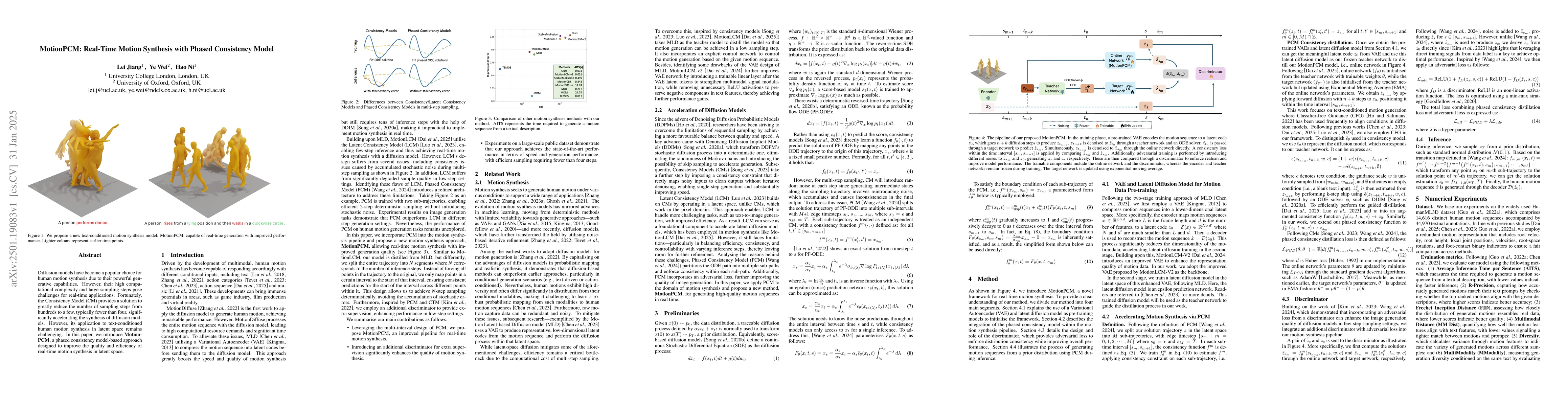 Thumbnail for MotionPCM: Real-Time Motion Synthesis with Phased Consistency Model