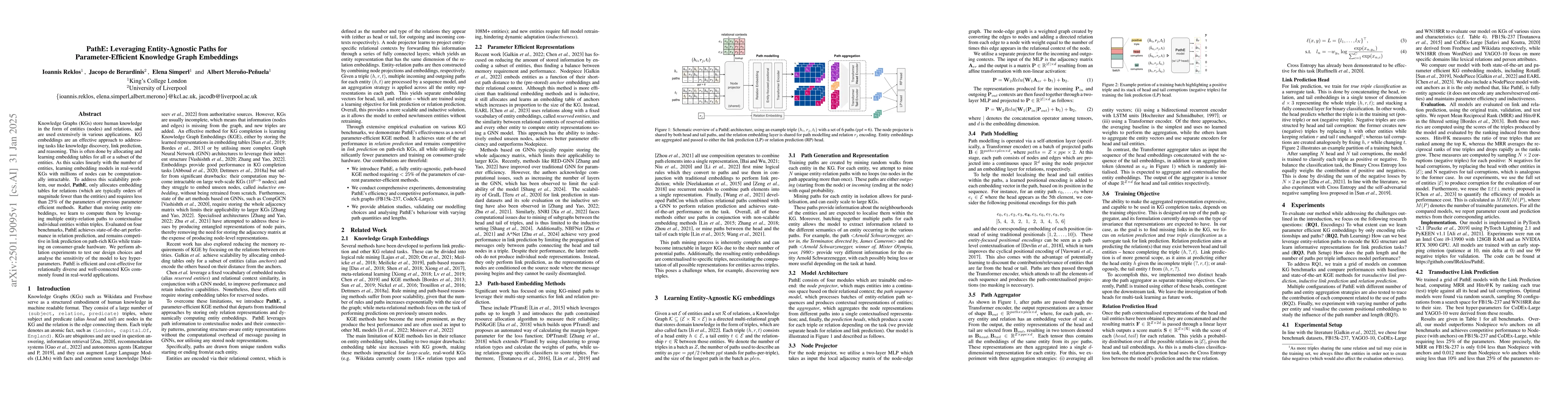 Thumbnail for PathE: Leveraging Entity-Agnostic Paths for Parameter-Efficient
  Knowledge Graph Embeddings