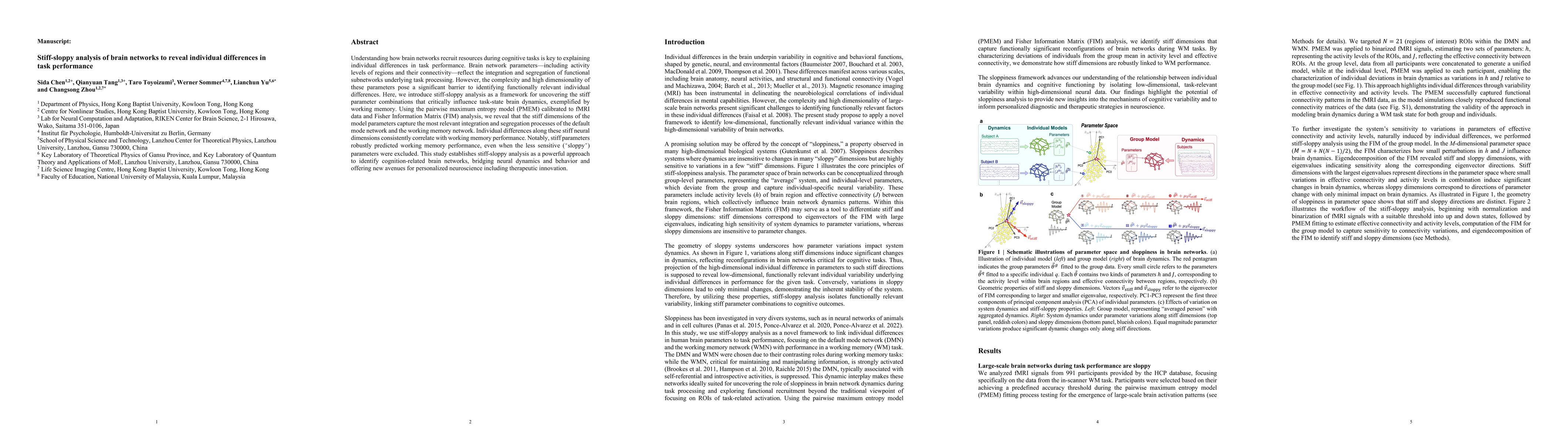 Thumbnail for Stiff-sloppy analysis of brain networks to reveal individual differences
  in task performance