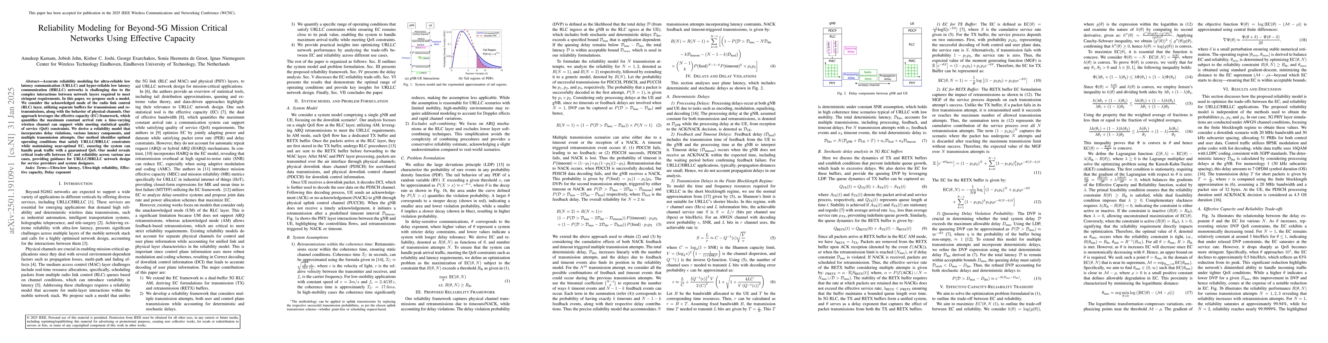 Thumbnail for Reliability Modeling for Beyond-5G Mission Critical Networks Using
  Effective Capacity