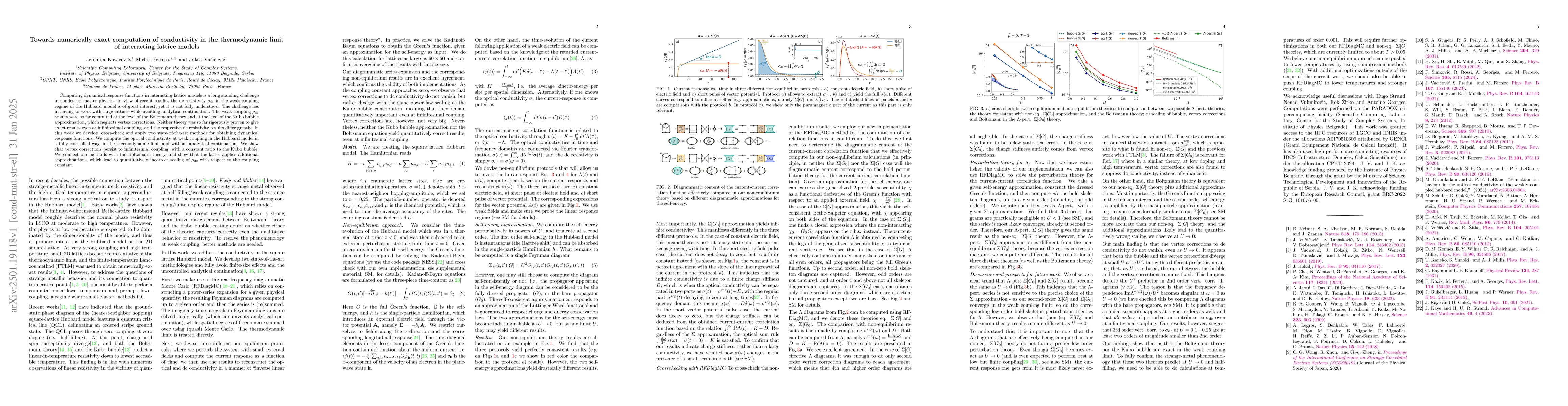 Thumbnail for Towards numerically exact computation of conductivity in the
  thermodynamic limit of interacting lattice models