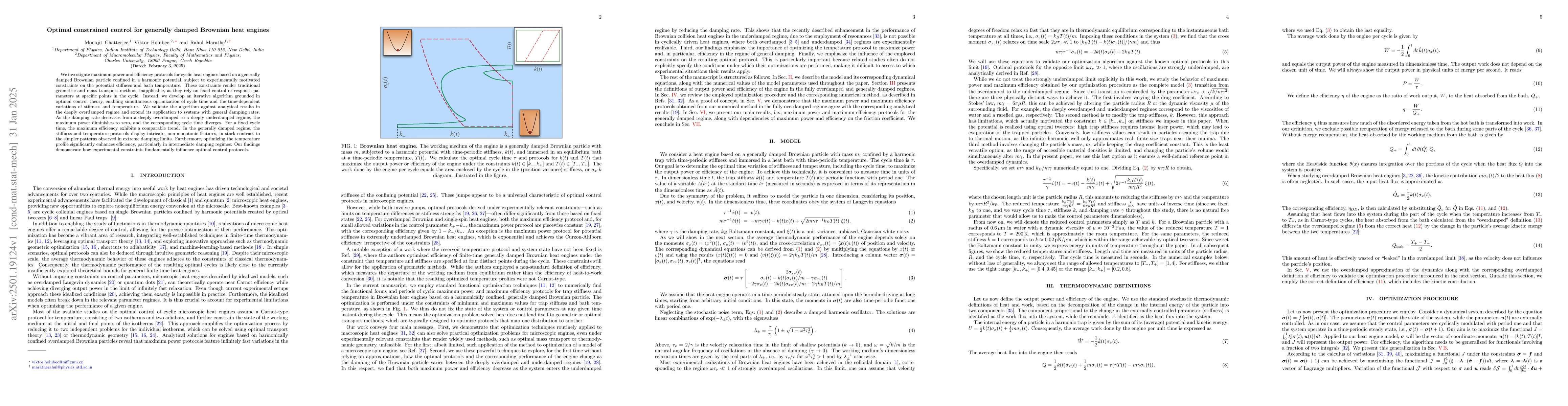 Thumbnail for Optimal constrained control for generally damped Brownian heat engines