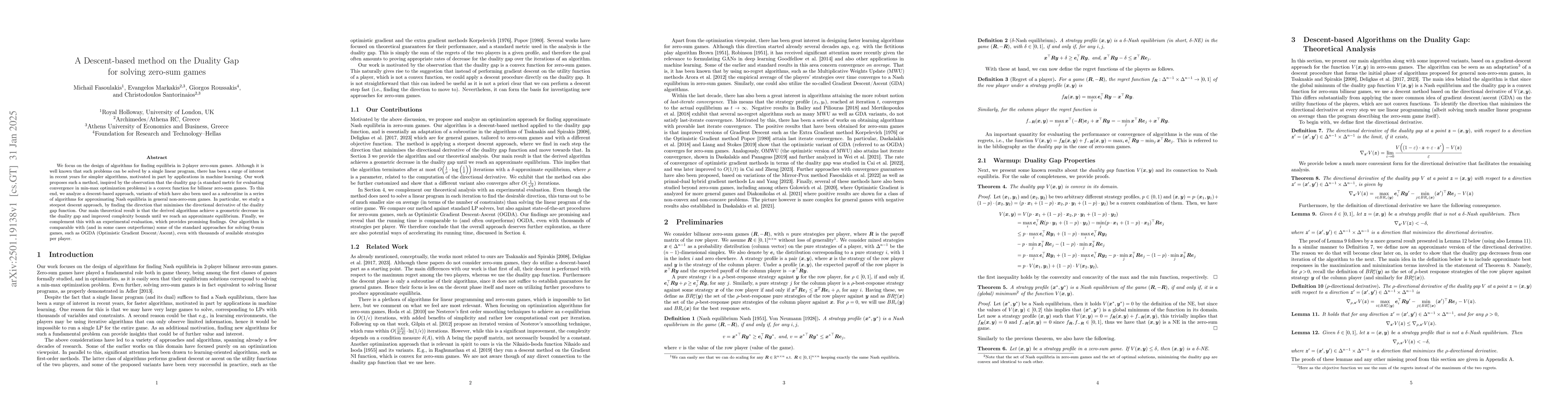 Thumbnail for A Descent-based method on the Duality Gap for solving zero-sum games
