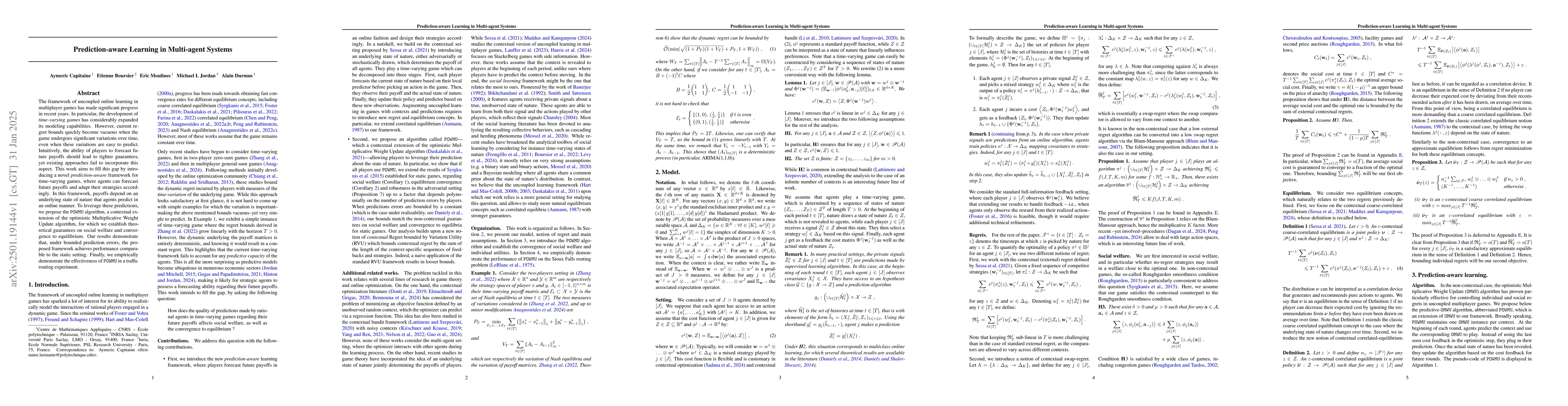 Thumbnail for Prediction-Aware Learning in Multi-Agent Systems