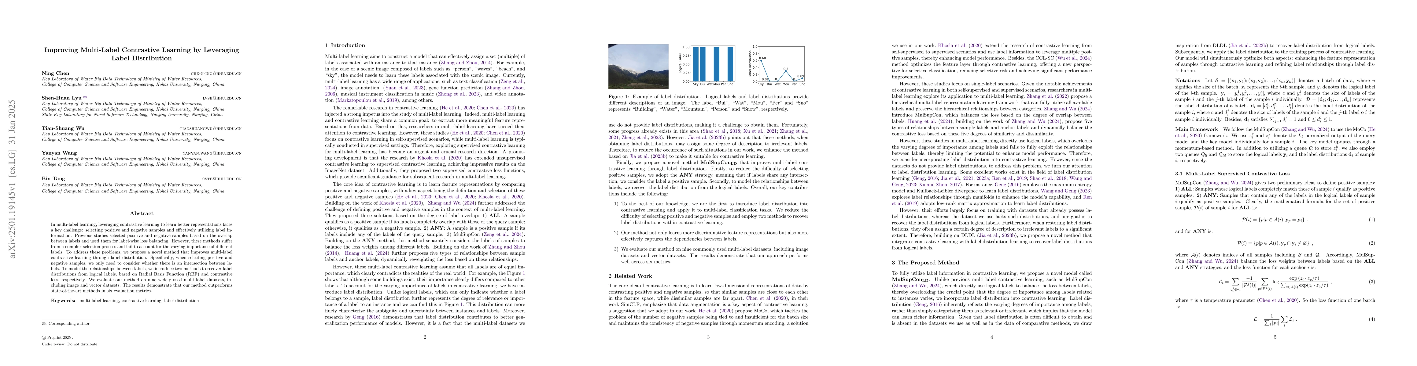 Thumbnail for Improving Multi-Label Contrastive Learning by Leveraging Label
  Distribution