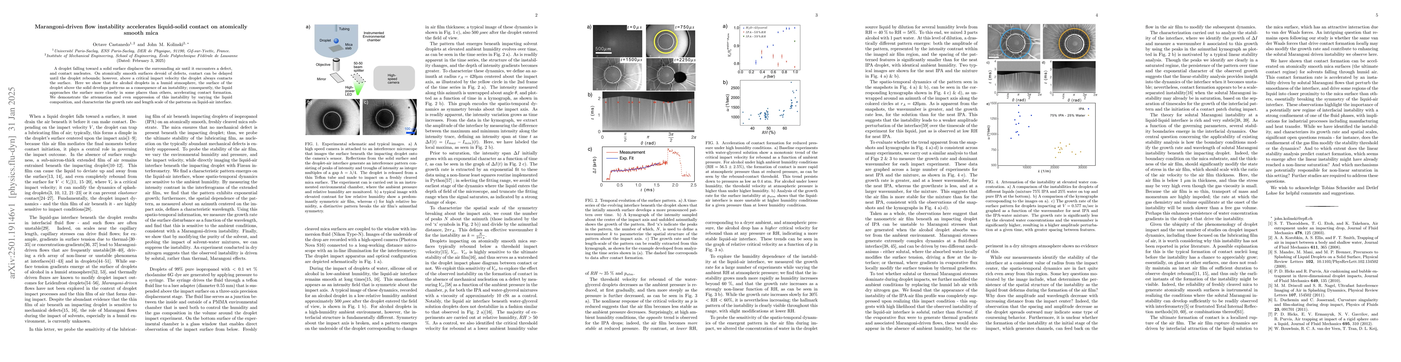 Thumbnail for Marangoni-driven flow instability accelerates liquid-solid contact on
  atomically smooth mica