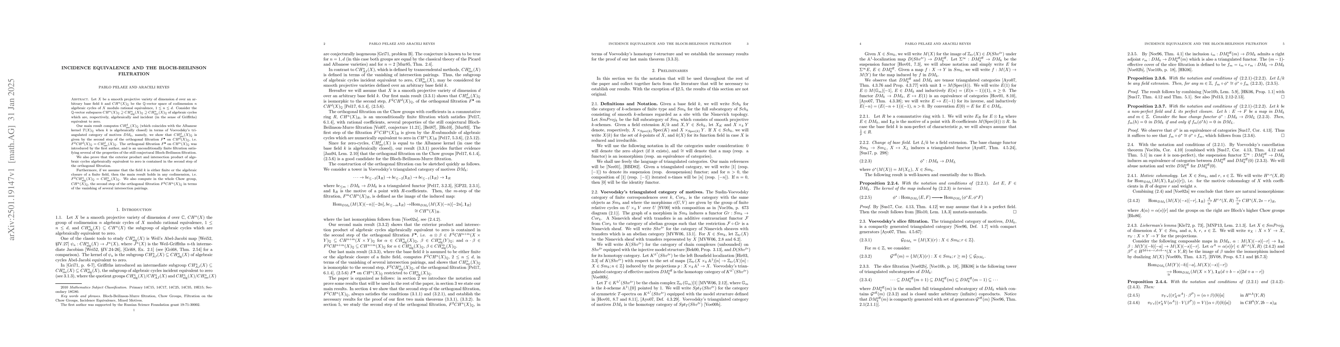 Thumbnail for Incidence equivalence and the Bloch-Beilinson filtration