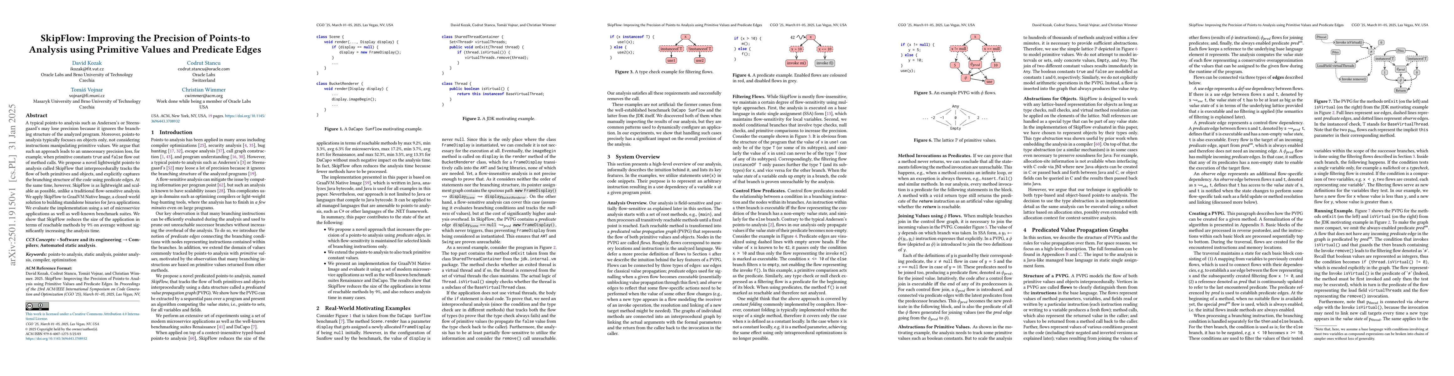 Thumbnail for SkipFlow: Improving the Precision of Points-to Analysis using Primitive
  Values and Predicate Edges