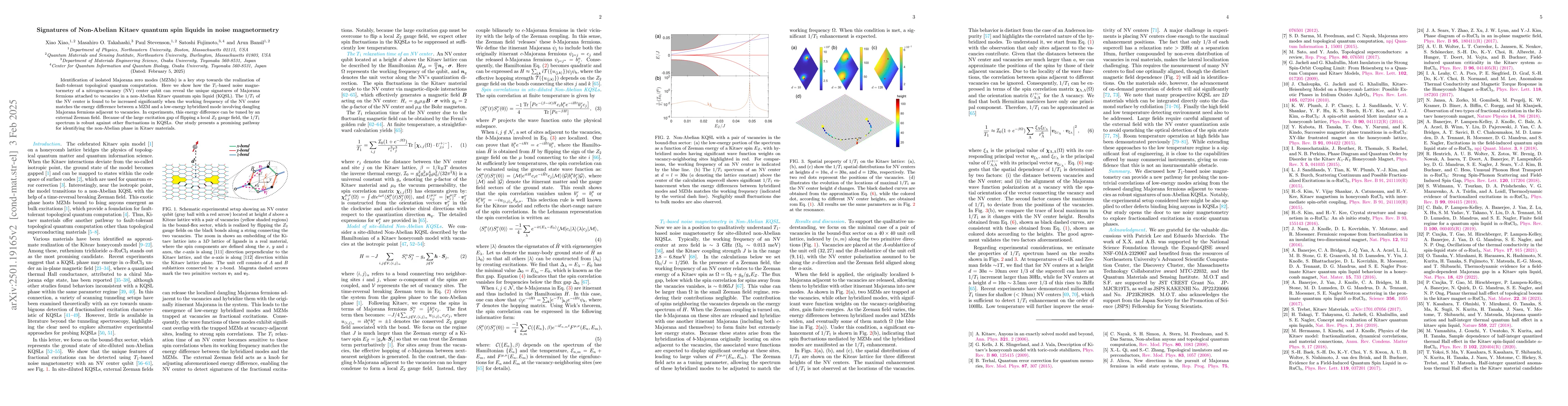 Thumbnail for Signatures of Non-Abelian Kitaev quantum spin liquids in noise
  magnetormetry