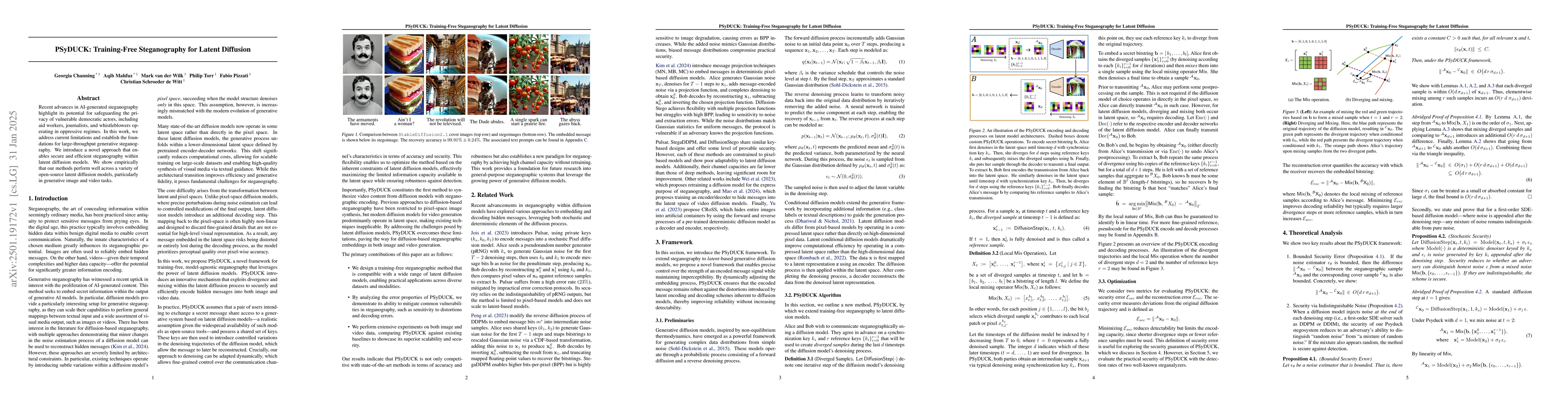 Thumbnail for PSyDUCK: Training-Free Steganography for Latent Diffusion