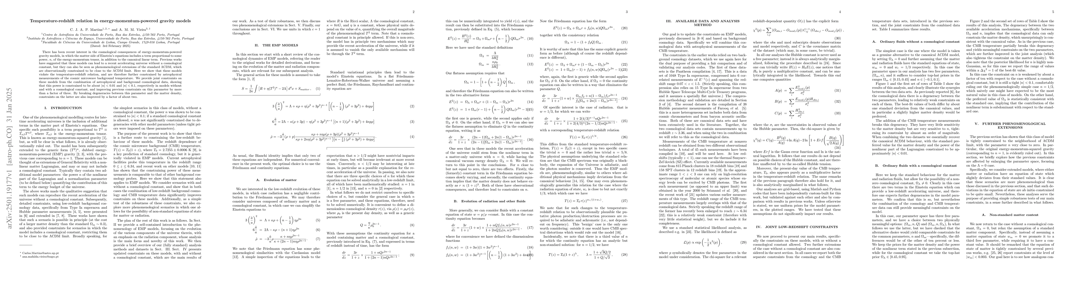 Thumbnail for Temperature-redshift relation in energy-momentum-powered gravity models