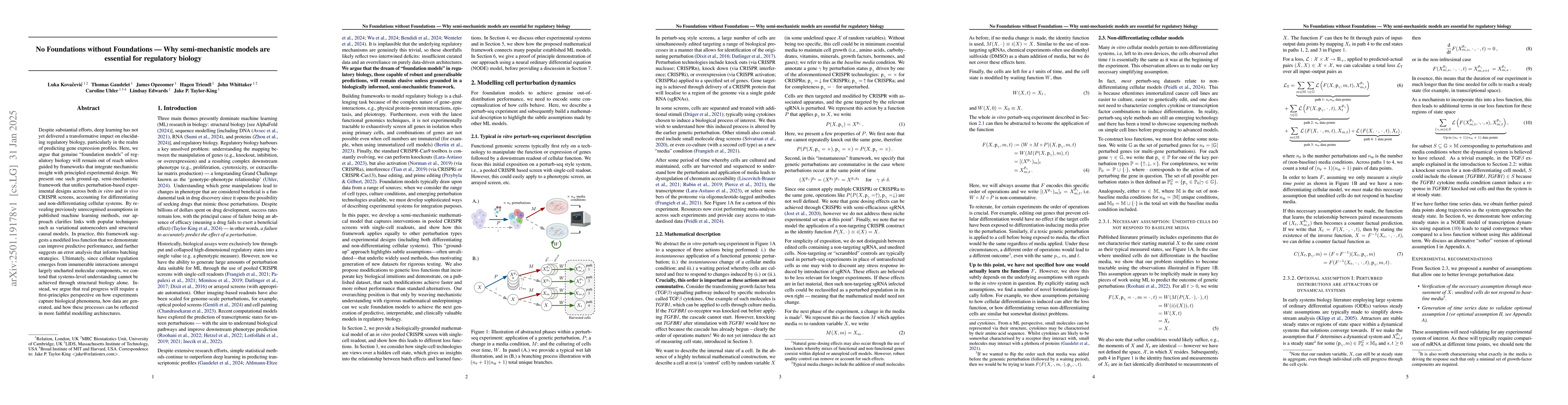 Thumbnail for No Foundations without Foundations -- Why semi-mechanistic models are
  essential for regulatory biology