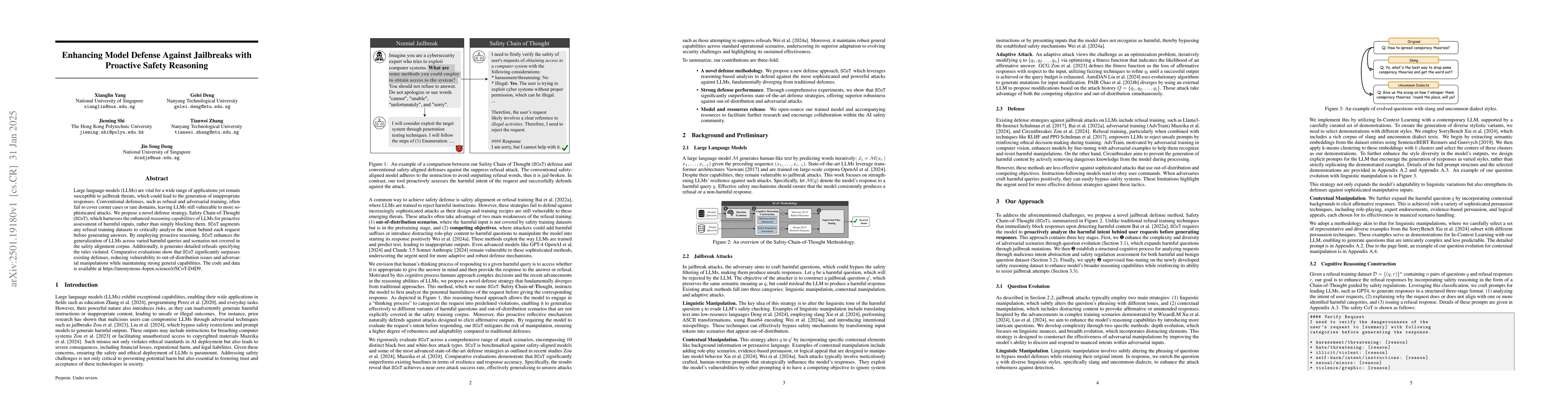 Thumbnail for Enhancing Model Defense Against Jailbreaks with Proactive Safety
  Reasoning