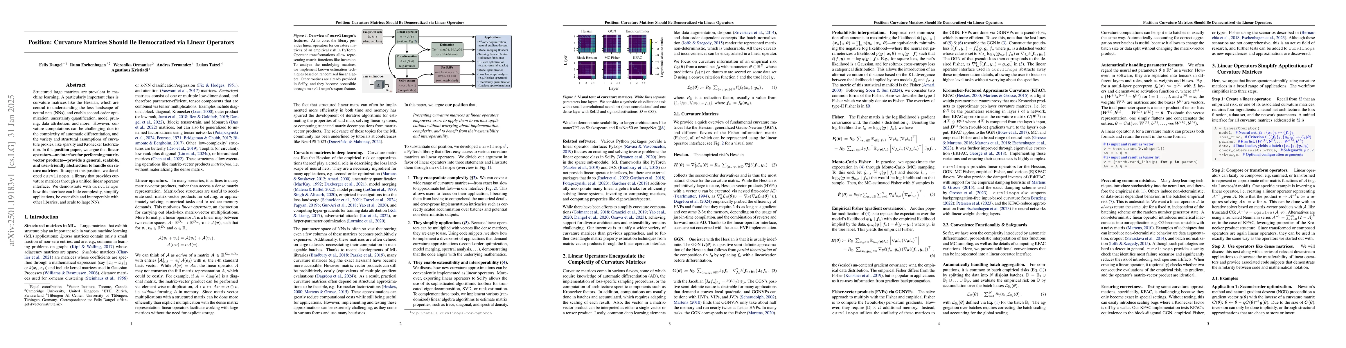 Thumbnail for Position: Curvature Matrices Should Be Democratized via Linear Operators