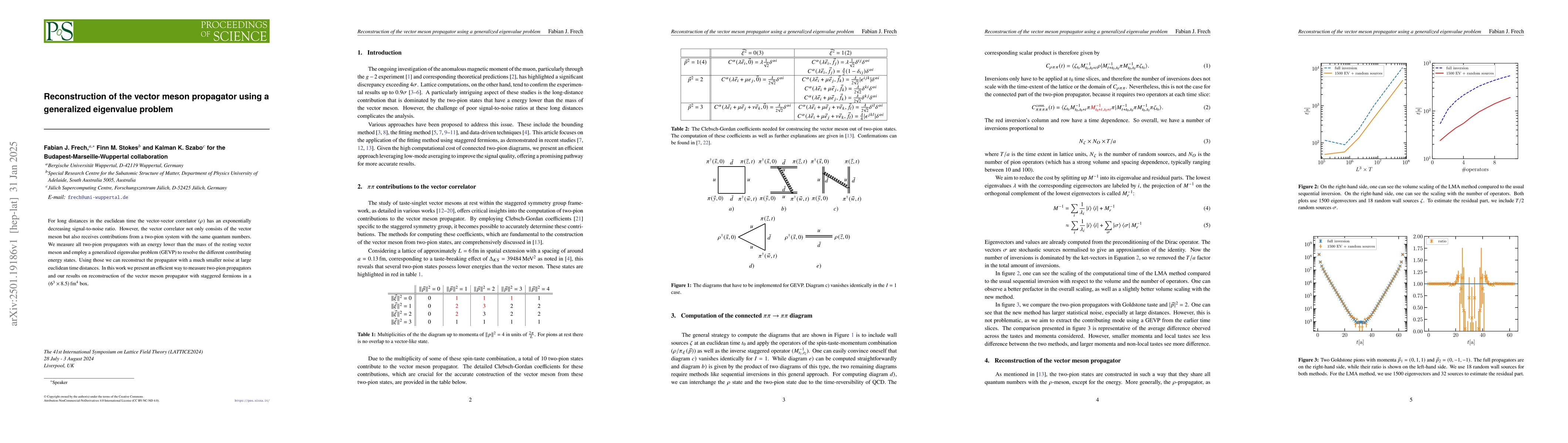 Thumbnail for Reconstruction of the vector meson propagator using a generalized
  eigenvalue problem