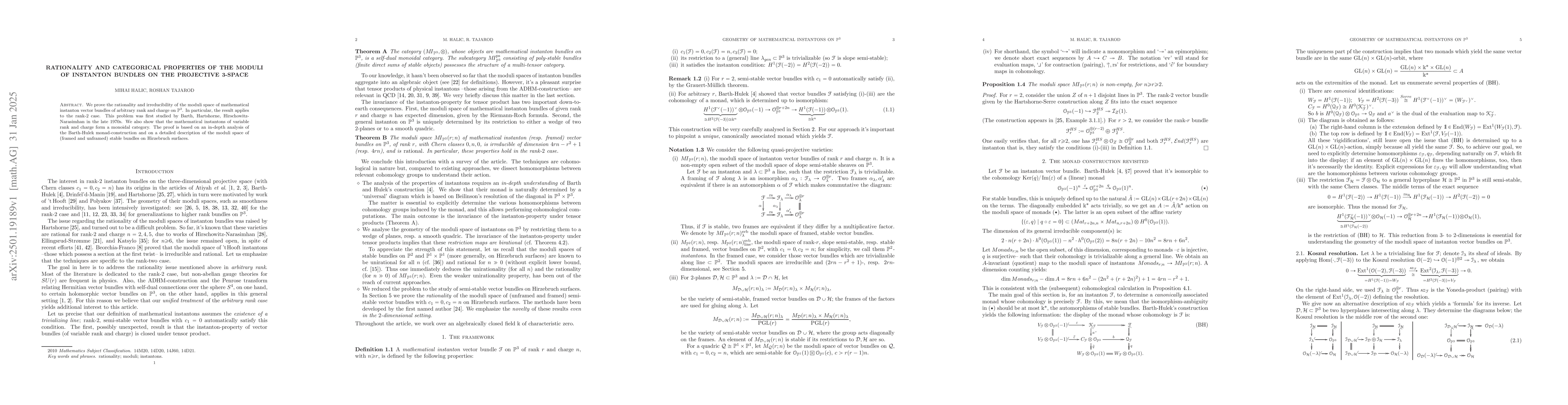 Thumbnail for Rationality and categorical properties of the moduli of instanton
  bundles on the projective 3-space