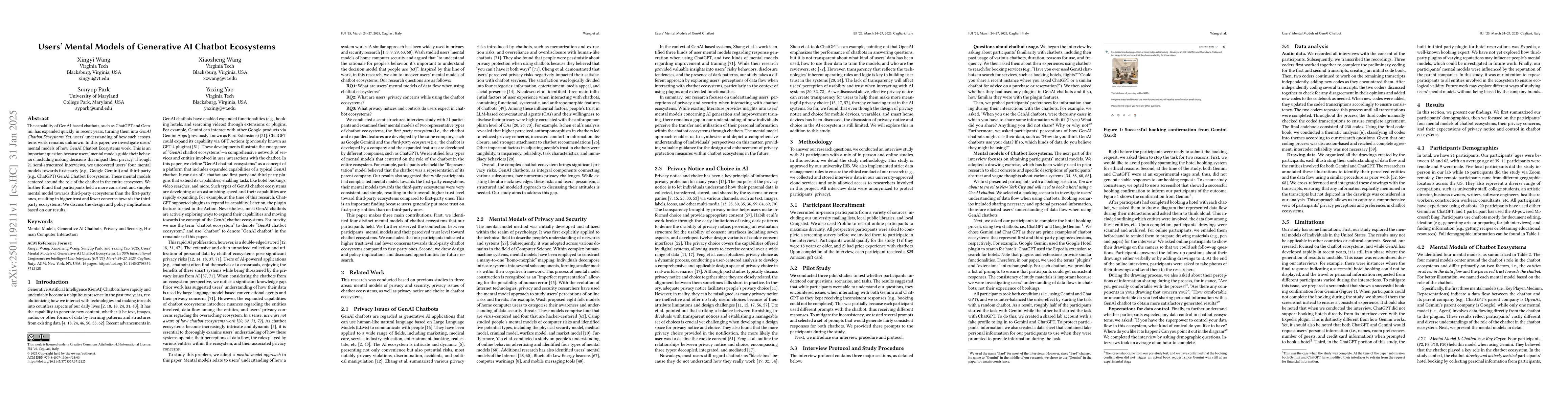 Thumbnail for Users' Mental Models of Generative AI Chatbot Ecosystems