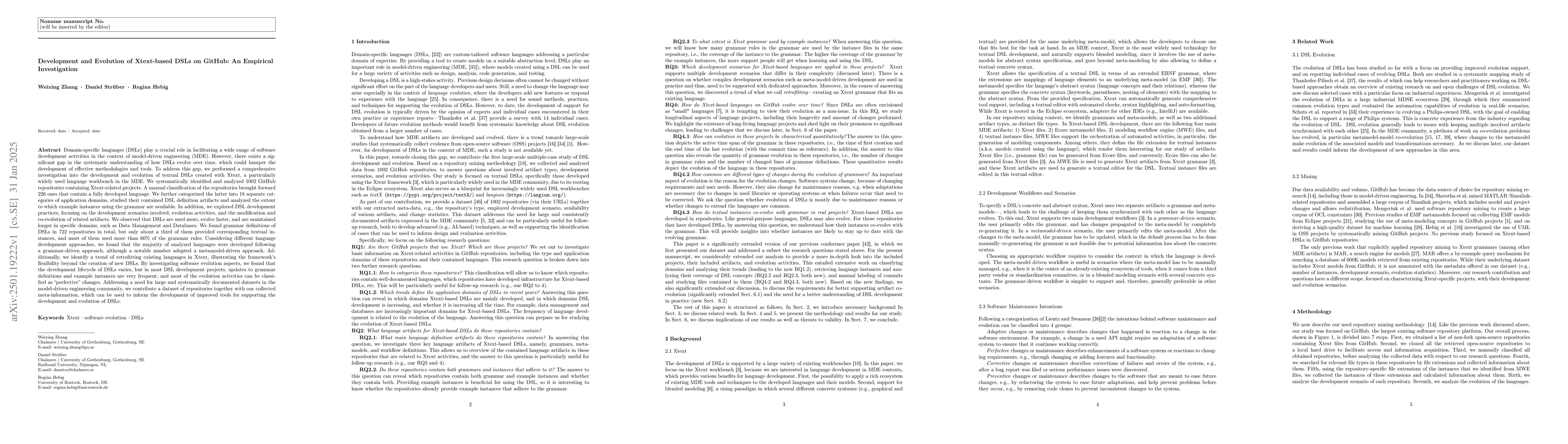 Thumbnail for Development and Evolution of Xtext-based DSLs on GitHub: An Empirical
  Investigation