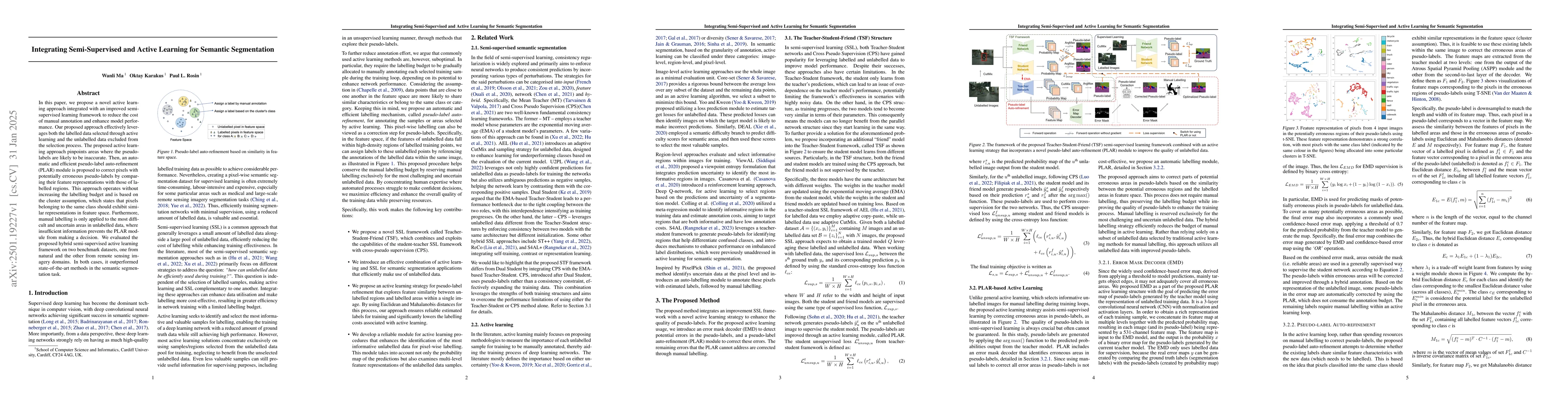 Thumbnail for Integrating Semi-Supervised and Active Learning for Semantic
  Segmentation